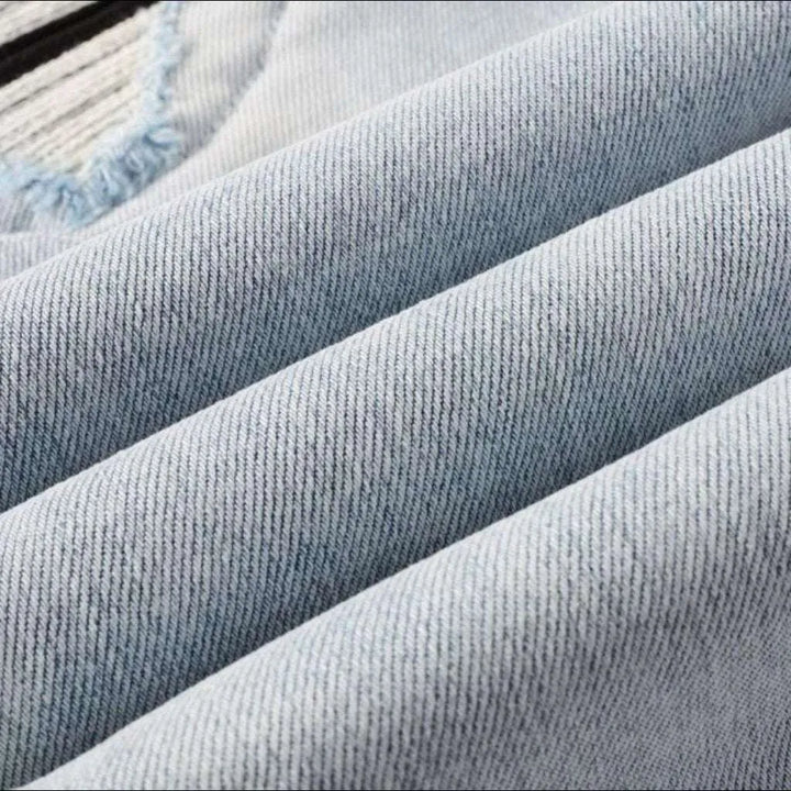 Vintage black men's patch jeans