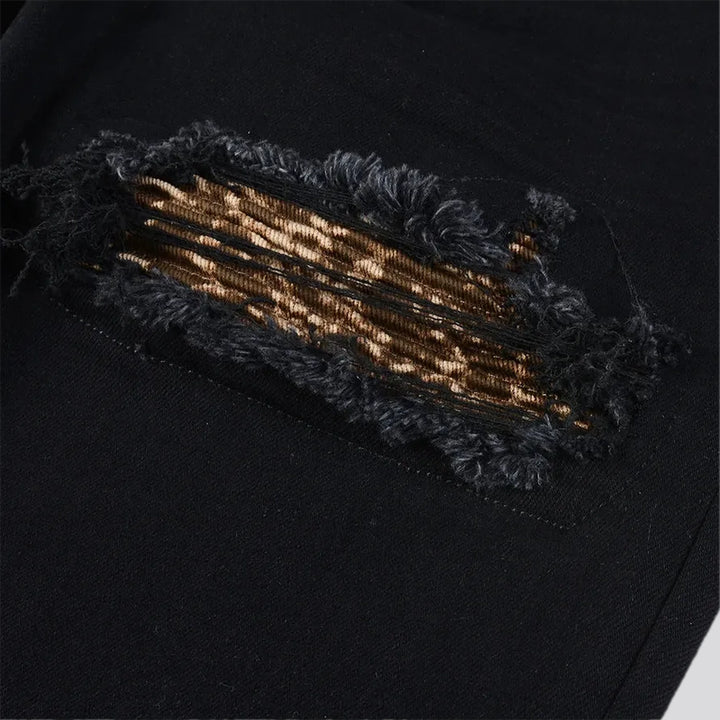 Skinny ripped boho style jeans for men