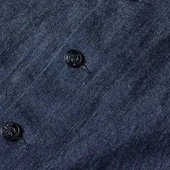 Shawl collar selvedge men's jean chore jacket