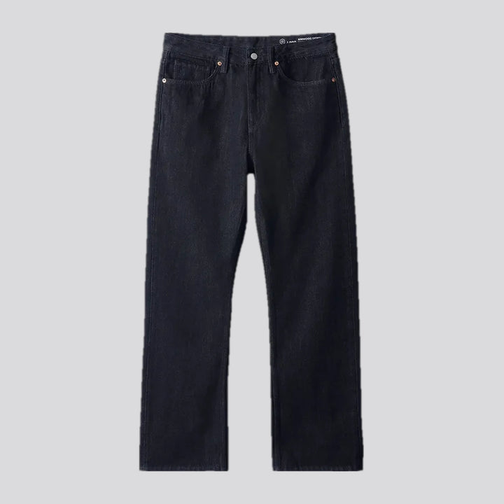 Mid-rise thick warm men's jeans