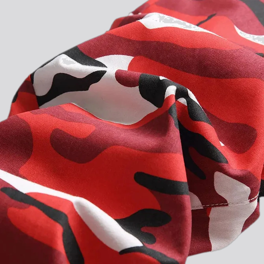 Elastic stylish camouflage men's jeans pants