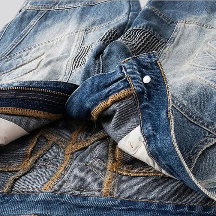 Art patterned boho midweight baggy jeans for men