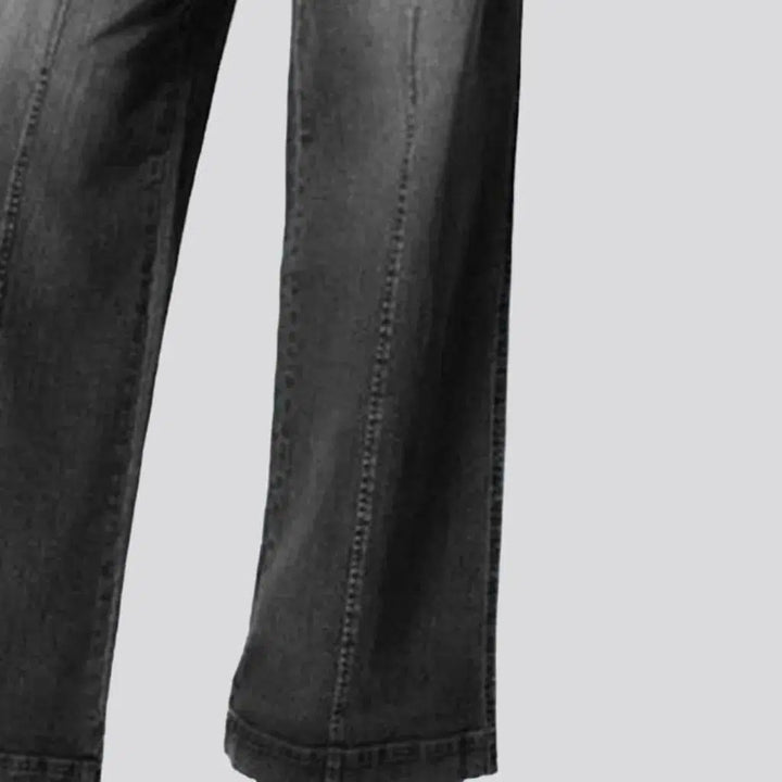 Wide-leg street jeans
 for women