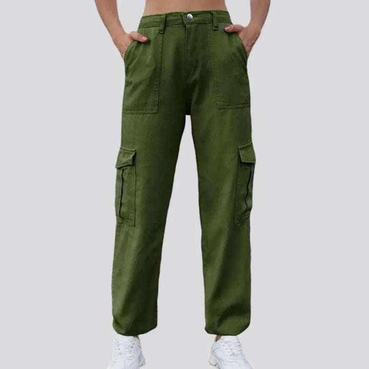 High-waist denim pants
 for women