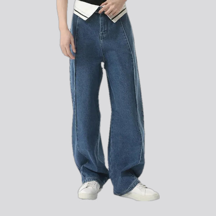 Mid Rise Sailor Collar Men's Jeans | Jeans4you.shop