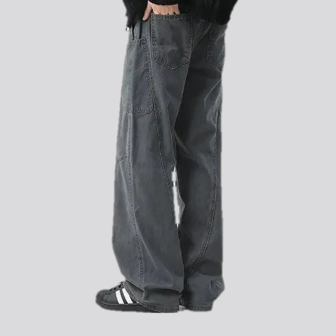Mid rise stylish panneled men's jeans